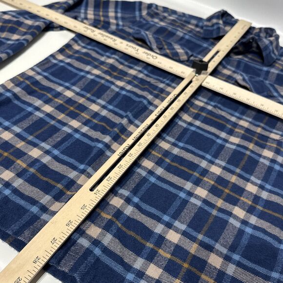 PATAGONIA Organic Cotton Flannel Long Sleeve Shirt Blue Plaid Men’s Size M (A3) - Picture 11 of 12